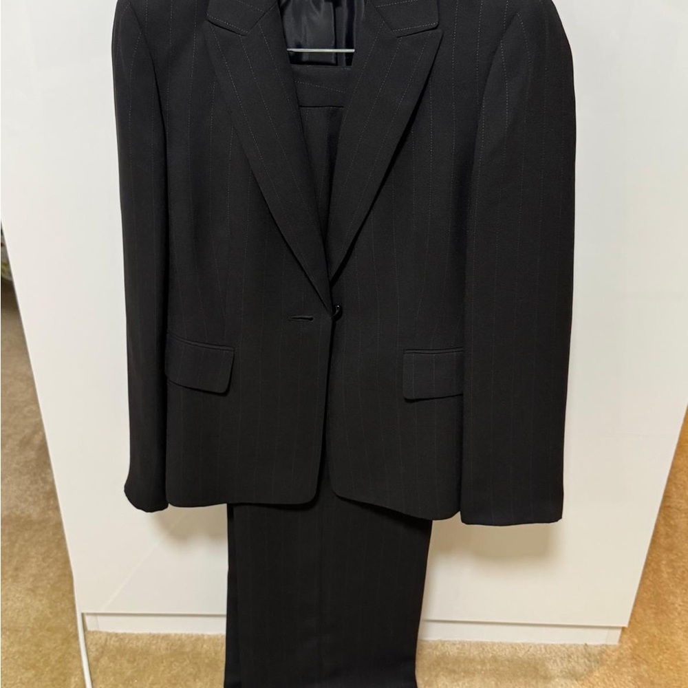 Kasper Black Pinstripe Women's Blazer and Skirt Set